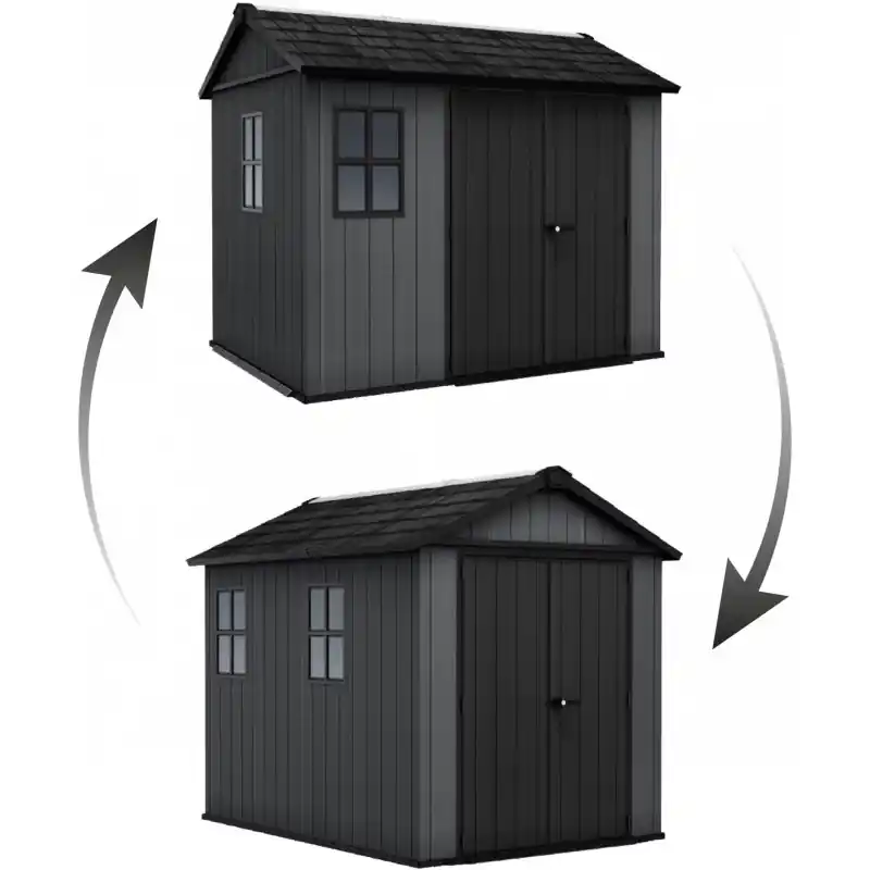Neu KETER NEWTON PLUS WIDE 9 x 7,5 Kunststoffgerätehaus, 230 x 287 x 246 cm, grau 17212879