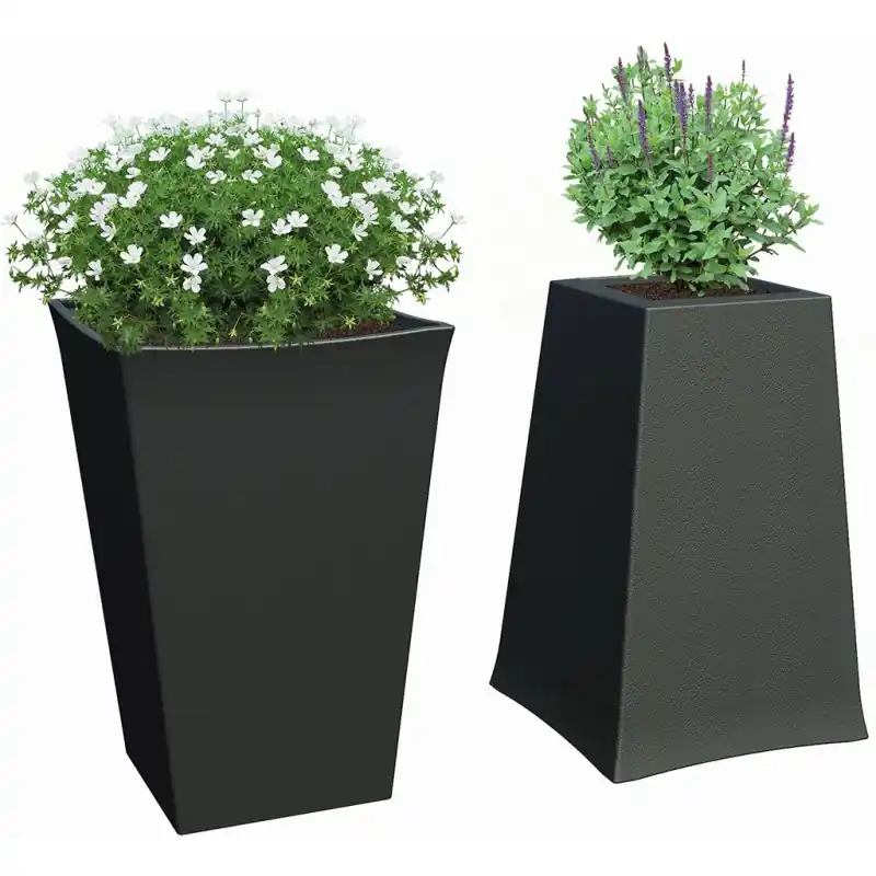Geprüft KETER FLORA DUO Blumentopf, 37 x 37 x 57 cm, graphit 17212942