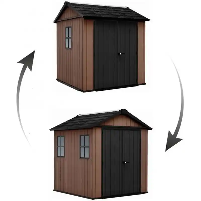 Zertifiziert KETER NEWTON PLUS WIDE 7 x 7,5 Kunststoffgerätehaus, 230 x 224 x 246 cm, braun 17212878