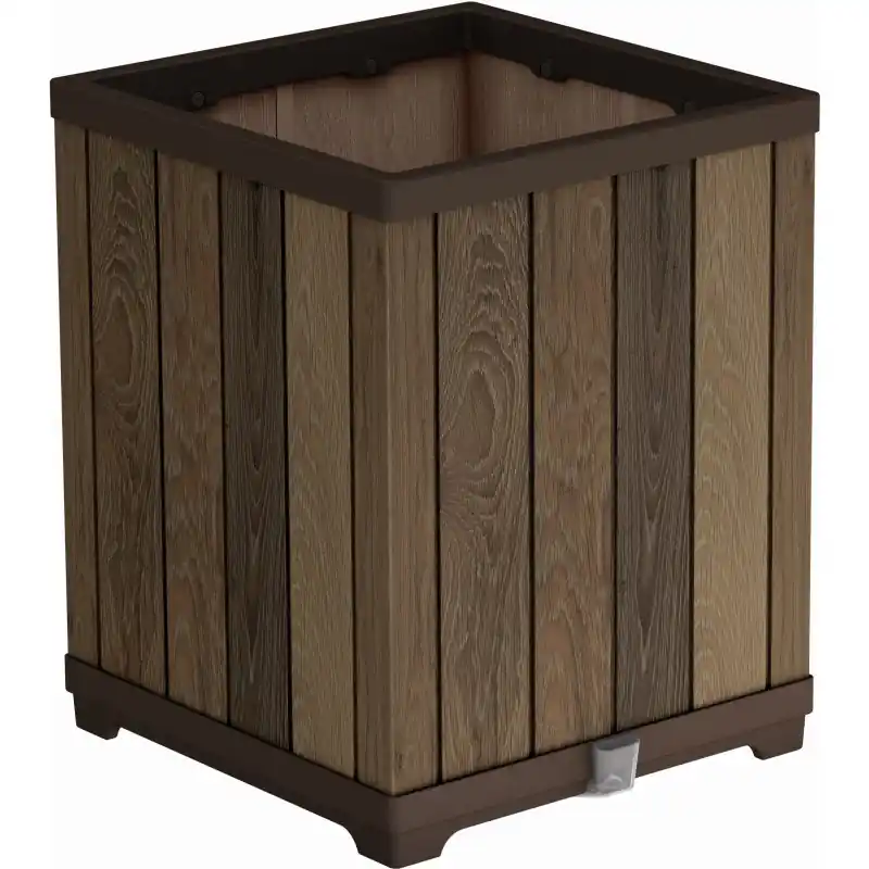 Nur Heute KETER DECO SQUARE TALL Pflanzkübel, 45,5 x 45,5 x 55 cm, Walnuss 17213623