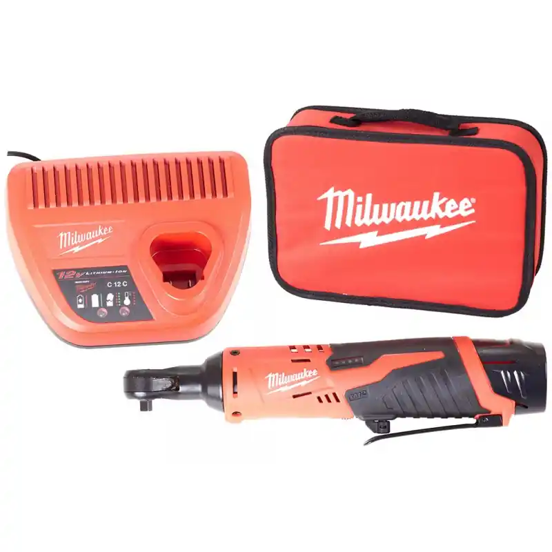 Neu Im Sortiment Milwaukee M12 IR-201B Akku-Ratsche (1/4"/12V/1x2,0Ah) Transporttasche 4933441725
