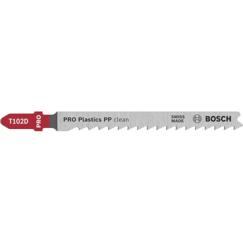 Preisreduziert BOSCH PRO Plastics PP clean T102D Stichsägeblatt, 100 mm, 5-tlg. 2608667444