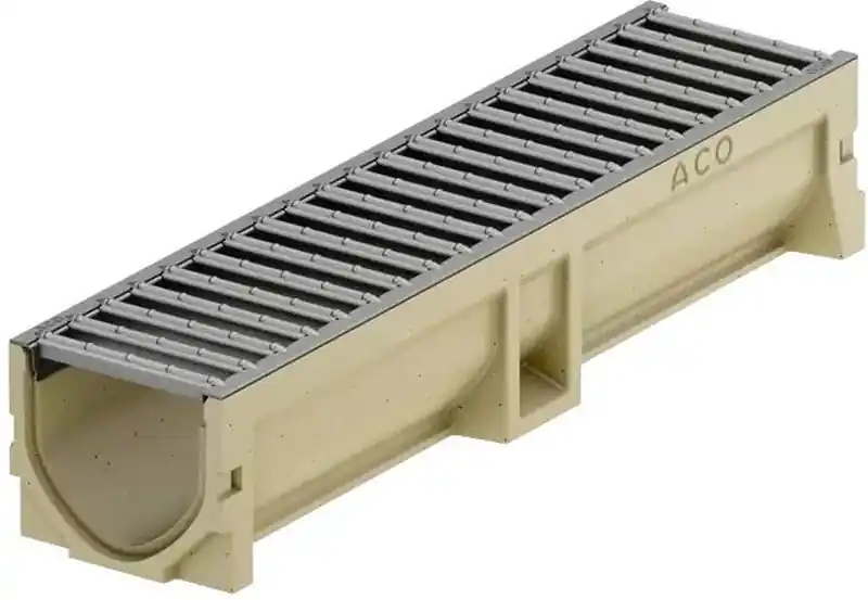 ACO Self Euroline 2.0 Entwässerungsrinne 0,5 m, H=10 cm, mit Stahl verzinktem Rost 3003694 Echt