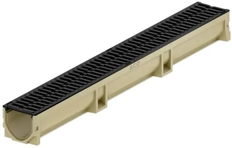 ACO Self Euroline 2.0 Entwässerungsrinne 1 m, H=10,4 cm, mit Gussrost B125 3003697 Zertifiziert