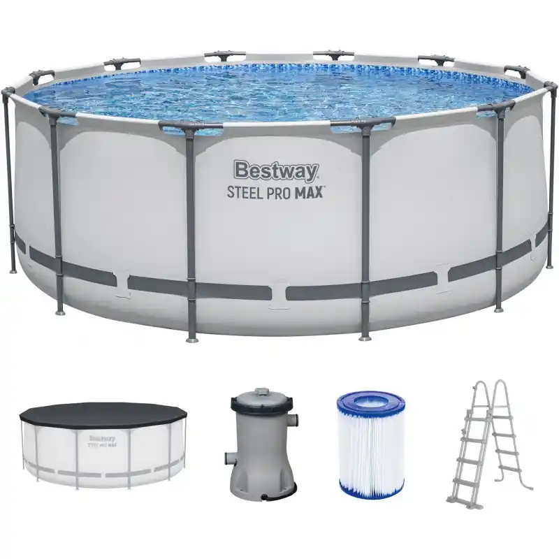 BESTWAY Steel Pro Max Frame Pool 366 x 122 cm, Set mit Filterpumpe 56420 Neue Ware