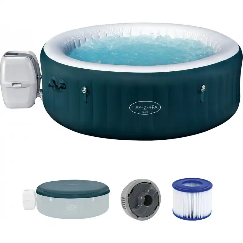 BESTWAY Lay-Z-Spa Miami AirJet Energiespar-Whirlpool, 196 x 66 cm, 6 Personen 60 Letzte Chance