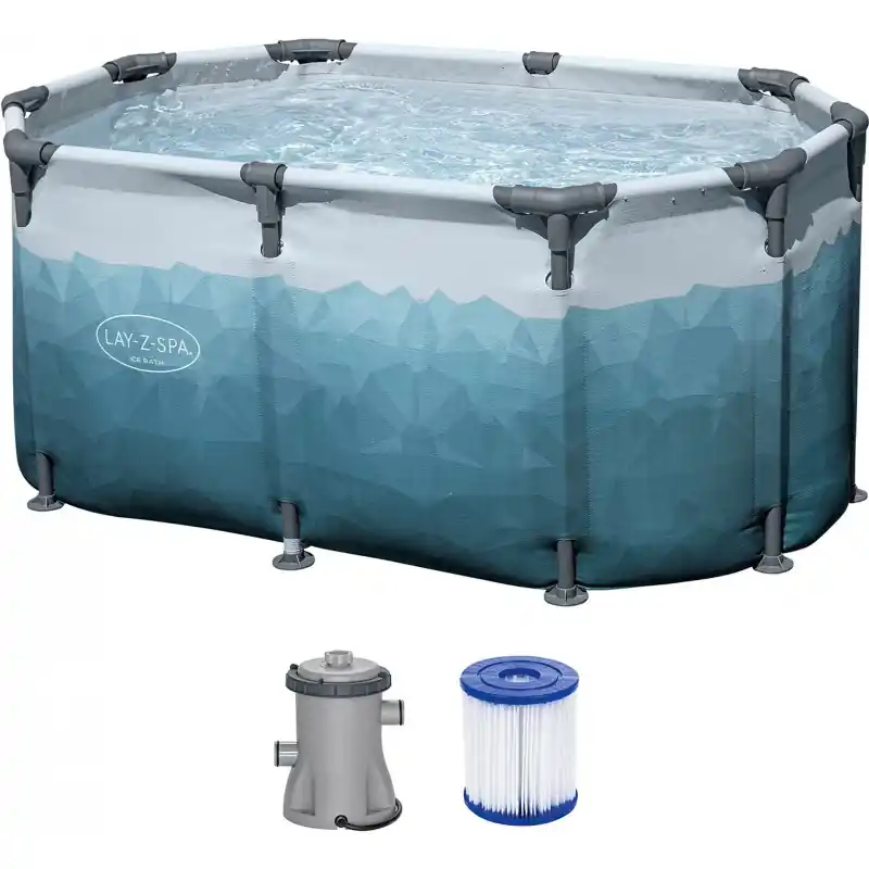 BESTWAY Lay-Z-Spa Glacial Dip Eisbad mit Filterpumpe 150 x 90 x 65 cm, oval 6002N Neuheit