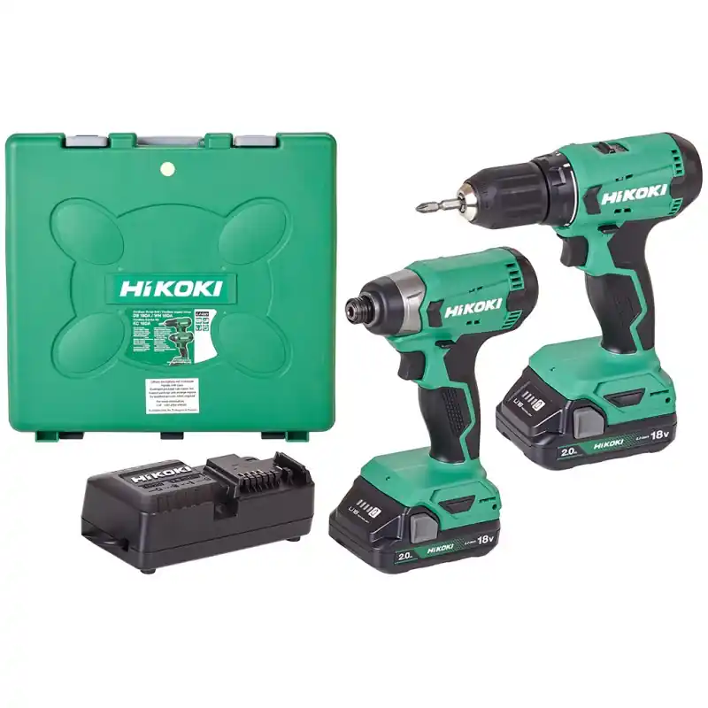 Garantierte Lieferung HiKOKI KC18DAWAZ Akku-Bohrschrauber Combo-Kit (2x 2,0Ah/18V)