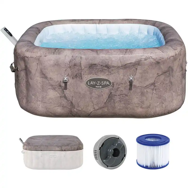 BESTWAY Lay-Z-Spa Rome Energiespar-Whirlpool, 180 x 180 x 71 cm, 6 Personen 6001K Bestpreis