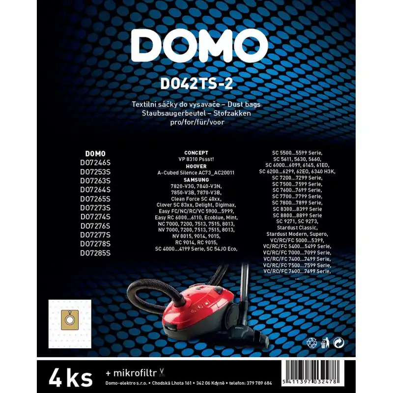 Preis Gesenkt DOMO Staubsaugerbeutel 4 Stk. DO42TS-2