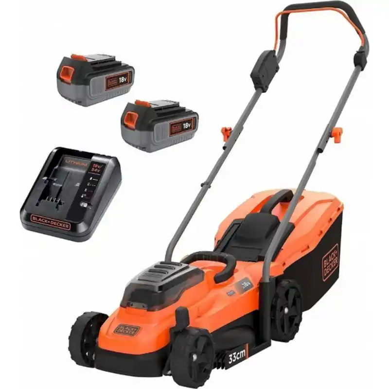 Sale Black Decker BCMW3318L2-QW Akku-Rasenmäher (33cm/2x18V/2x2,5Ah/35L)