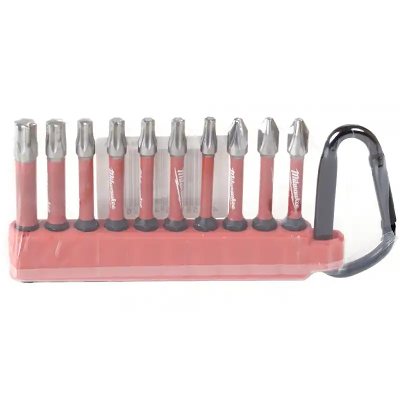 Begrenztes Angebot Milwaukee SHOCKWAVE Bit-Set mit Karabiner 10-teilig TX/PZ/PH 4932480941