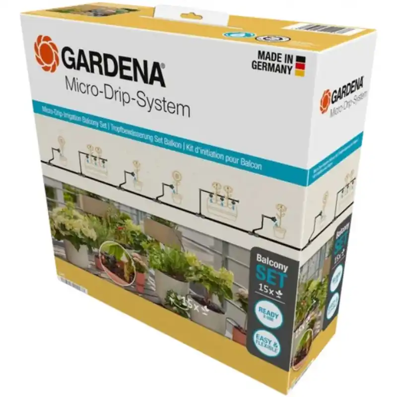 Abverkauf Gardena Micro-Drip-System Tropfbewässerung Set Balkon (15 Pflanzen) 13401-20