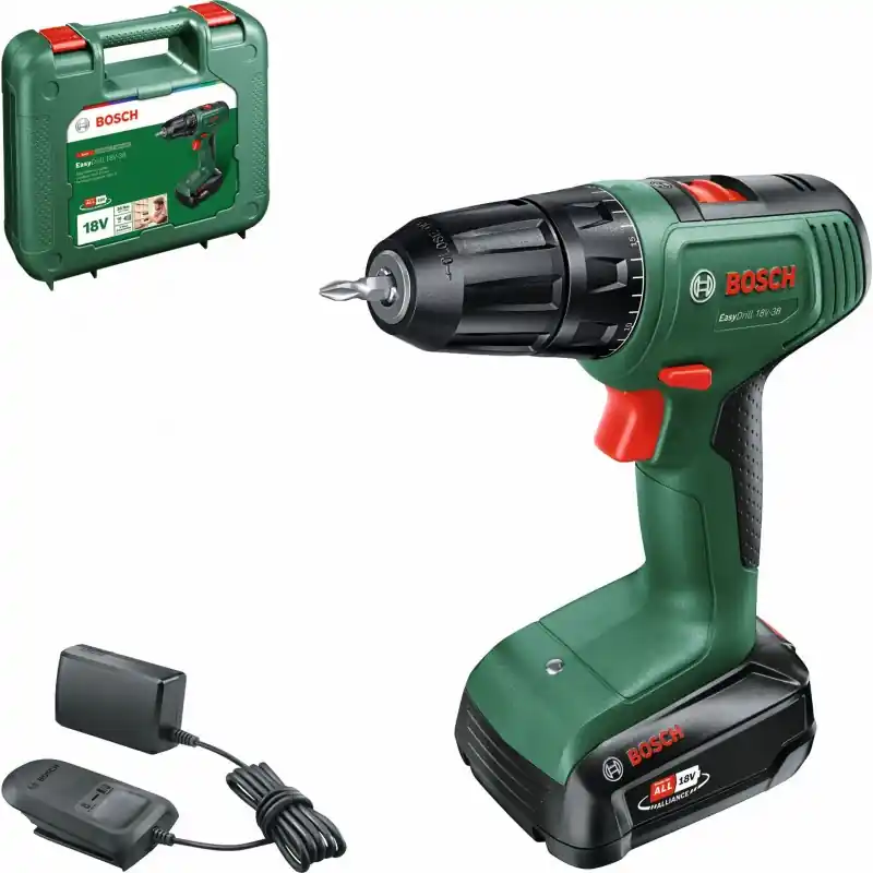 BOSCH EasyDrill 18V-38 (1x 1,5 Ah) + AL18V-20 Akku-Bohrschrauber 06039D8003 Preisreduziert