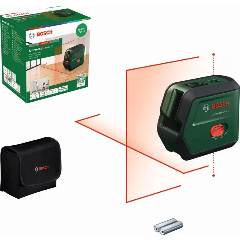 BOSCH UniversalLevel 2 Kreuzlinien-Laser mit Lotfunktion 0603663F00 Echt