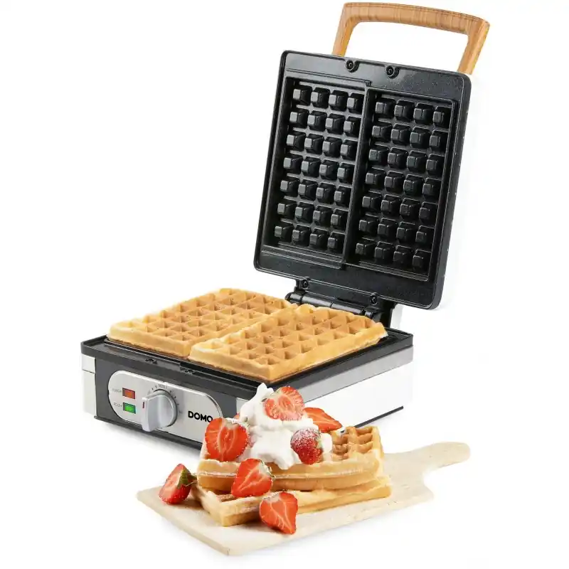 DOMO Waffeleisen (4 x 7 Quadrate) Integrierter Timer, 1400 W Leistung, weiß DO9274W Knallerangebot