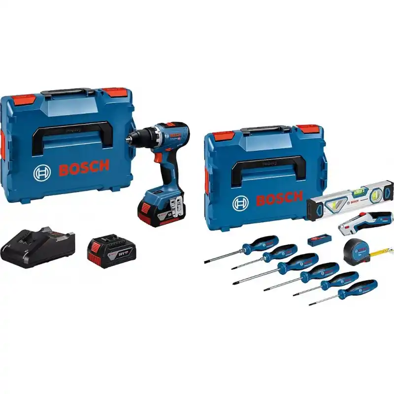 Top-Seller BOSCH GSR 18V-65 PROFESSIONAL Akku-Bohrschrauber, 19-teiliges Werkzeugset 0615A5007K