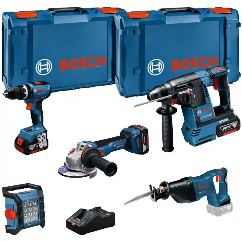 BOSCH GSB+GBH+GWS+GSA+GL+3×5+GAL PROFESSIONAL 18V-Set mit 5 Werkzeugen 0615A5007S Letzte Chance