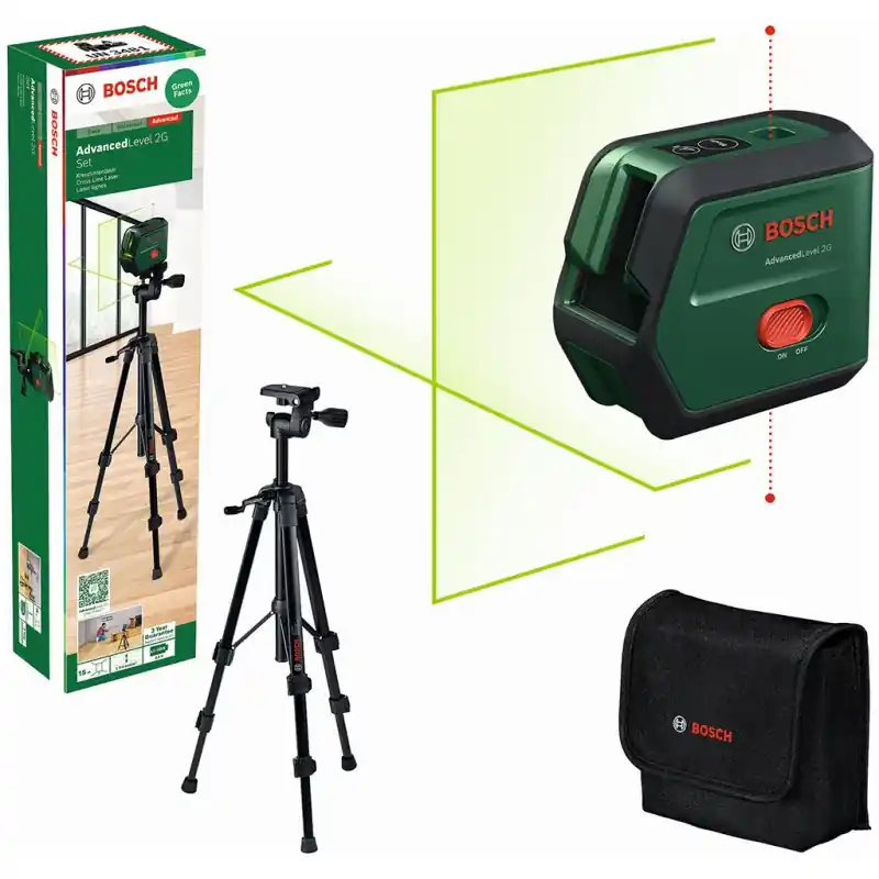 Sichere Zahlung BOSCH AdvancedLevel 2G UNI Kreuzlinien-Laser mit Lotfunktion 0603663G01