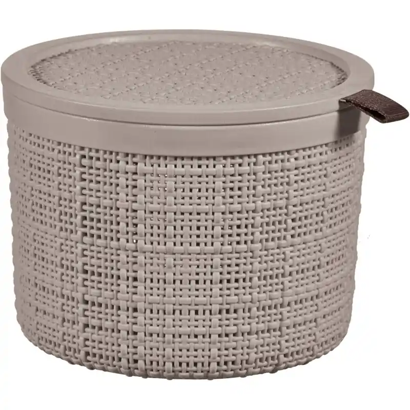 CURVER JUTE 2L Box rund mit Deckel 17 x 17 x 13 cm, taupe 01903-382 Nur Für Kurze Zeit