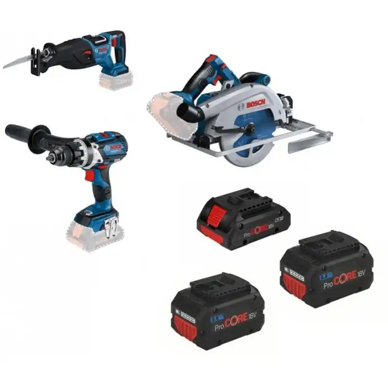Top-Seller BOSCH satz GSB 18V-110C+GKS 18V-68GC+GSA 18V-28+1x 4Ah+2x 5,5Ah 0615990N38