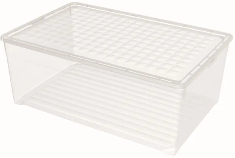 CURVER TEXTILE 45L Aufbewahrungsbox 59,6 x 39,4 x 23 cm transparent 03008-001 Abverkauf