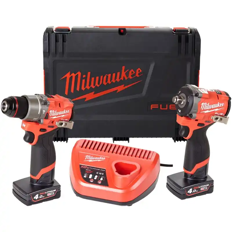 Preisreduziert Milwaukee M12 FUEL Starter-Kit M12FPP2X2-402X M12 FPD2-0 + FCIWF12G3 (12V / 2x 4,0Ah)
