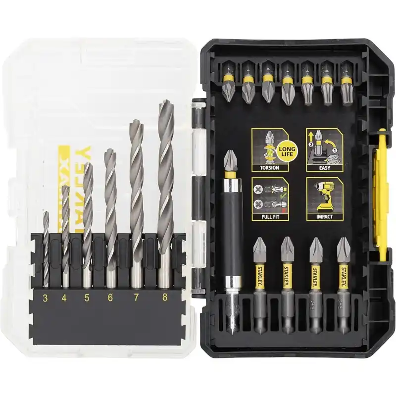 Bestpreis Stanley STA88554 FatMax 19-teiliges Eisenbohrer- und Bit-Set