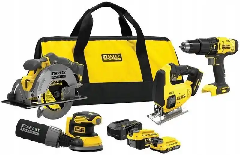 Markenprodukt Stanley SFMCK412MDS-QW FatMax V20 Akku-Werkzeugset (18V/1x2,0Ah/1x4,0Ah), Tasche