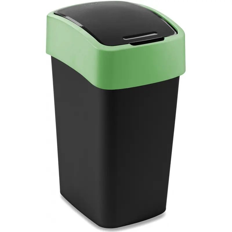 CURVER FLIP BIN 25L Mülleimer 47 x 26 x 34 cm schwarz/grün 02171-847 Versand Am Gleichen Tag