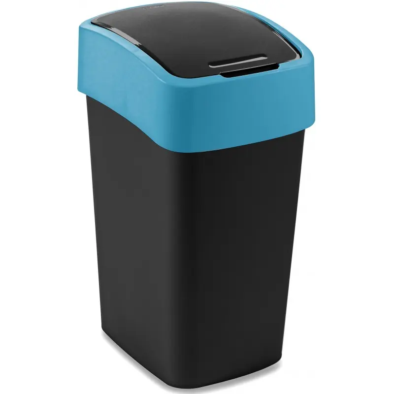 Saisonangebot CURVER FLIP BIN 25L Mülleimer 47 x 26 x 34 cm schwarz/blau 02171-280