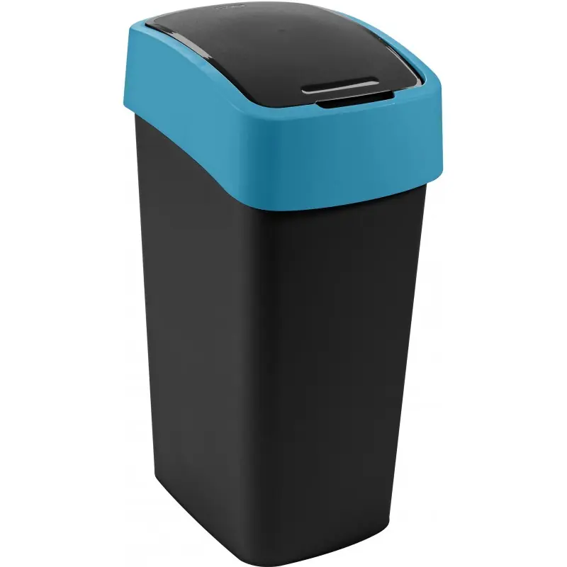 Markenware CURVER FLIP BIN 45L Mülleimer Mülleimer 65,3 x 29,4 x 37,6 c schwarz/blau 02172-280