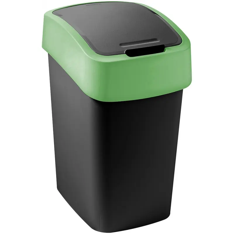 Nur Heute CURVER FLIP BIN 9L Mülleimer 35 x 18,9 x 23,5 cm schwarz/grün 02170-847