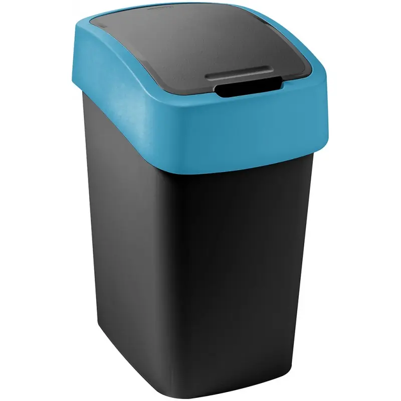 Knallerangebot CURVER FLIP BIN 9L Mülleimer 35 x 18,9 x 23,5 cm schwarz/blau 02170-280