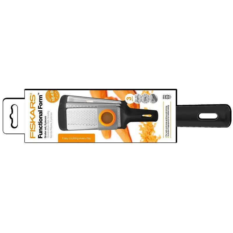 Zertifiziert Fiskars Set feine, grobe Reibe und Gemüseschneider 1014414