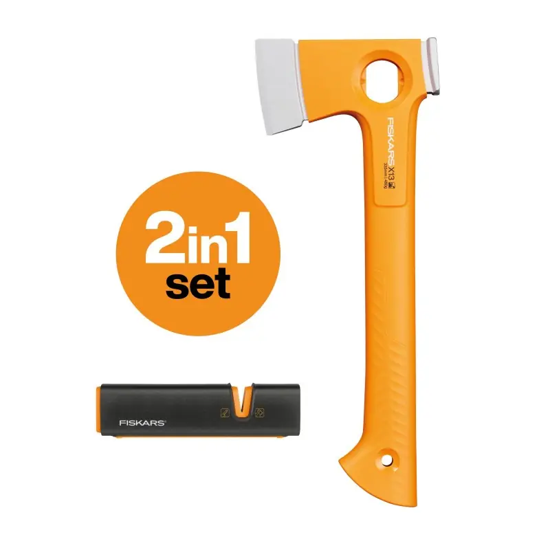 Fiskars X-series X13 Lightweight Axe + Messer- Axtschärfer Xsharp 1075437 Neue Ware