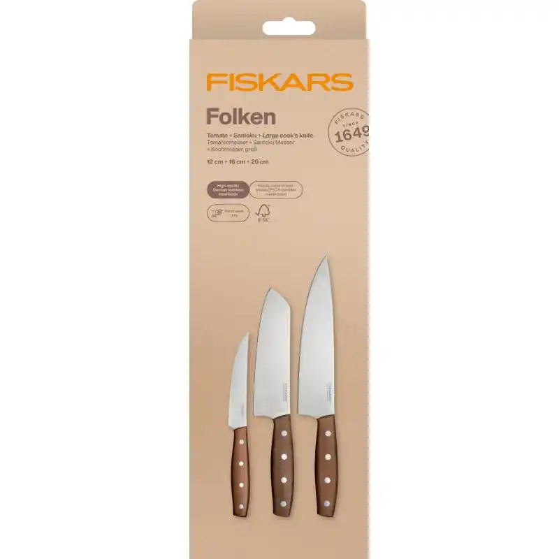 Fiskars Folken 3er-Set Messer 1075689 Ausverkauf
