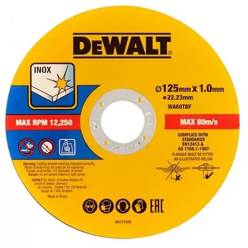 DeWALT DT20598-QZ Trennscheibe Edelstahl flach 125 x1 x 22,2mm 50 stk Aktuell