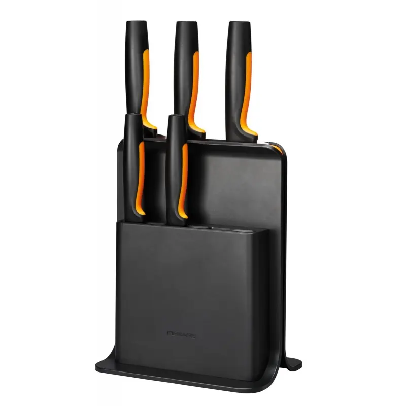 Saisonangebot Fiskars Kunststoffblock mit fünf Messern schwarz 1057554