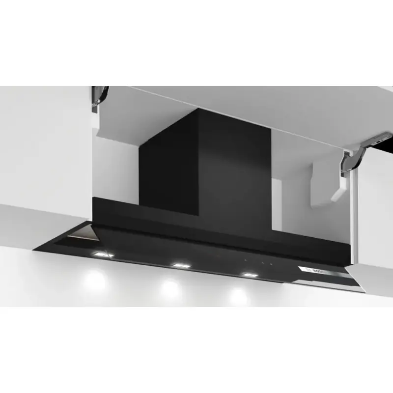 Preisknaller Bosch Serie 6 Integrierte Designhaube 90 cm Klarglas schwarz bedruckt, Schwarz DBB97AM60