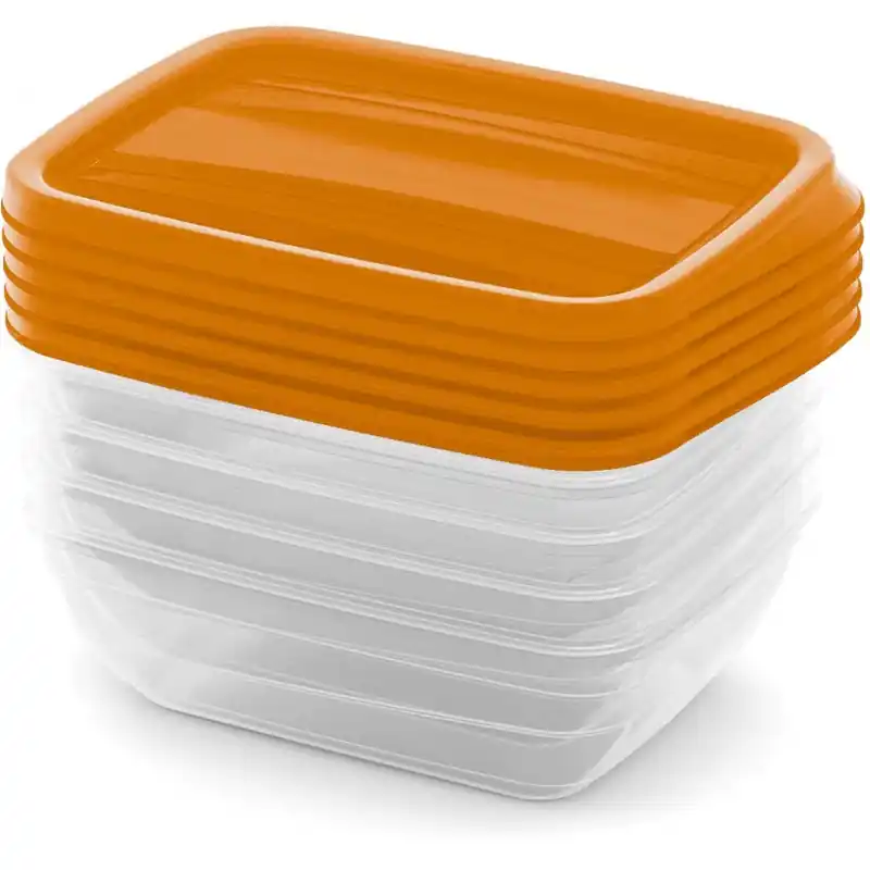 CURVER VEDO 5x0,5L Frischhaltedosen-Set 16 x 12 x 5 cm, orange 03507-175 Preis Gesenkt