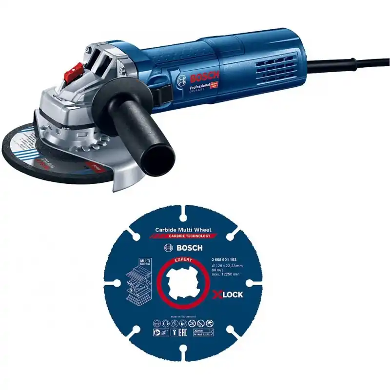 BOSCH GWS 9-125 S PROFESSIONAL Winkelschleifer + 1x Trennscheibe X-LOCK 0615990N3G Knallerangebot