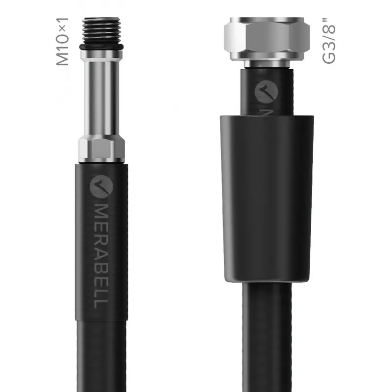 MERABELL Aqua Profi BLACK Schlauch für Wasserarmaturen,50cm G3/8" × M10×1 M0082 Ausverkauf