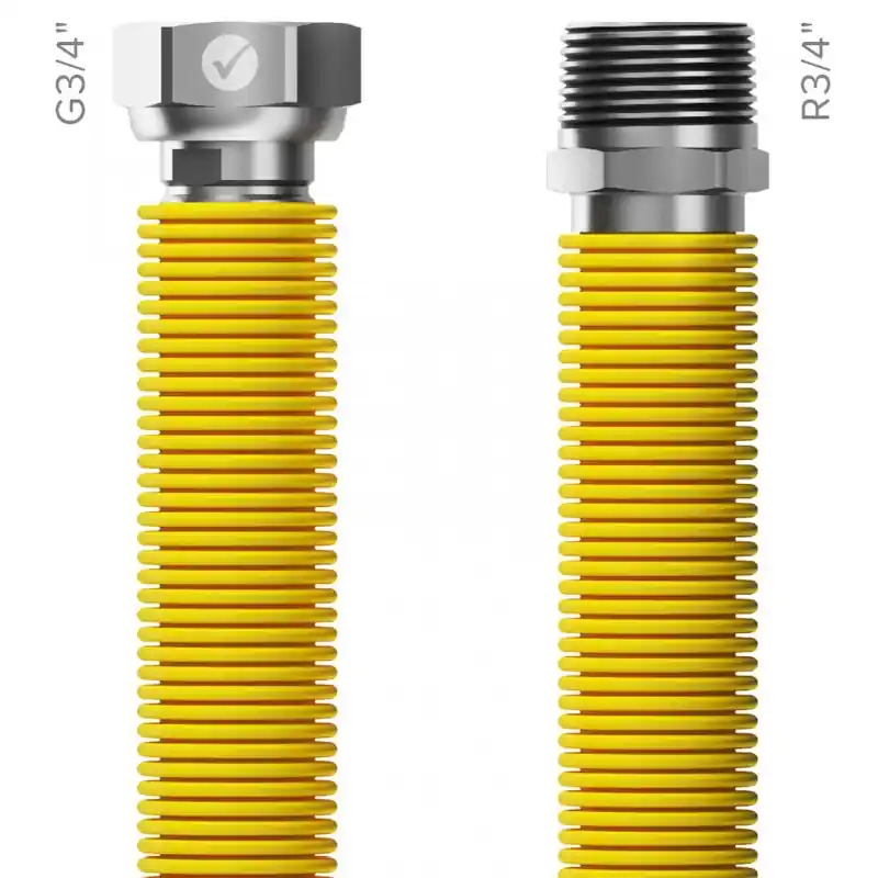 MERABELL Gas, Flexi Schlauch,75-150cm, R3/4"–G3/4" M0057 Versand Am Gleichen Tag