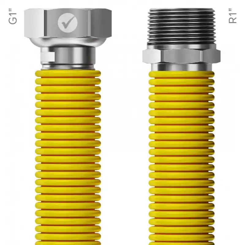 MERABELL Gas, Flexi Schlauch 75-150 cm G1"-R1" M0065 Geprüft
