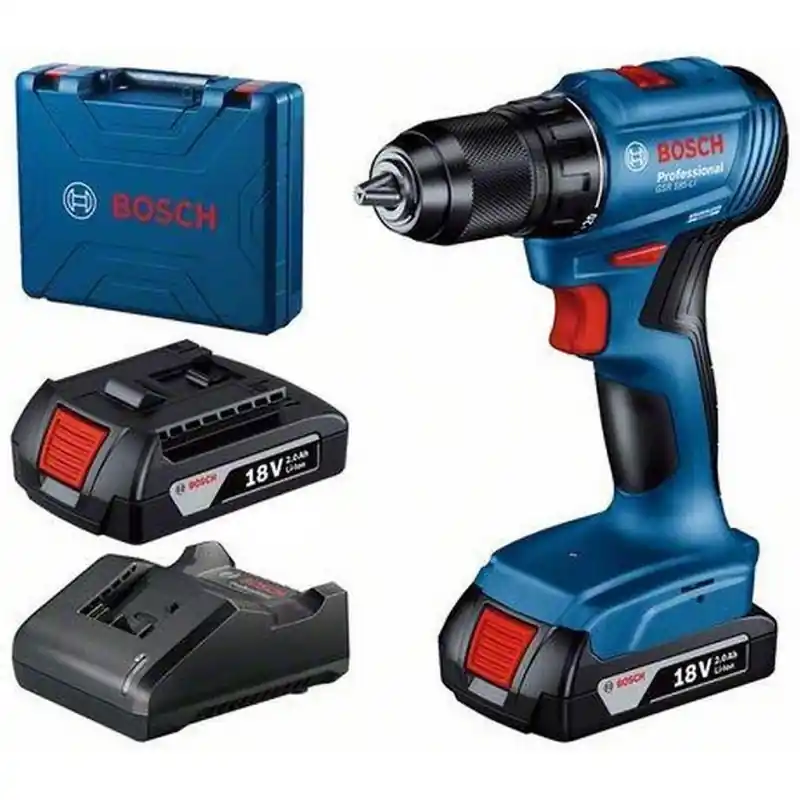 BOSCH GSR 185-LI PROFESSIONAL Akku-Bohrschrauber 2× 2 Ah, GAL 18V-20, Koffer 06019K3000 Abverkauf