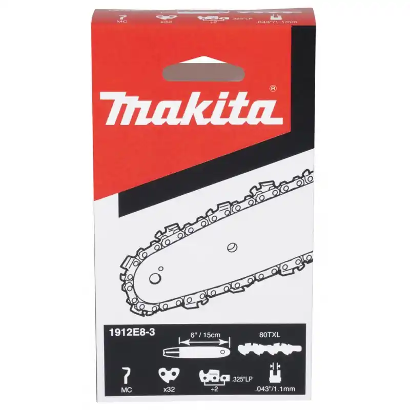 Makita 1912E8-3 Sägekette 15 cm 1,1 mm 0,325" .043" 80TXL 32 Treibglieder für DUC150 Markenware
