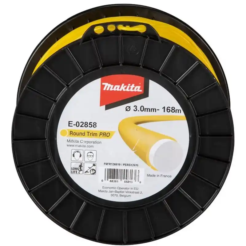 Solange Der Vorrat Reicht Makita E-02858 Nylonfaden Pro 3,0 mm, 168 m, gelb, rund
