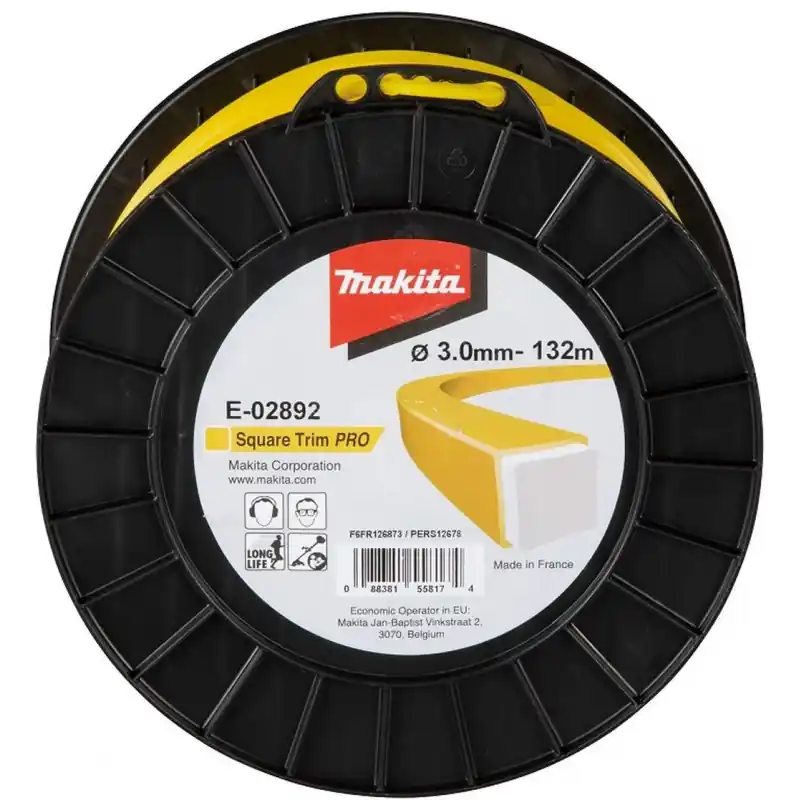Heißes Angebot Makita E-02892 Nylonfaden Pro 3,0 mm, 132 m, gelb, eckig