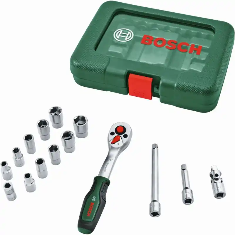 BOSCH 15-teiliger Ratschen-Satz 1/4” 1600A03EG1 Sale